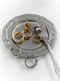 铜合金无非金属耳饰 SOUL HUG25新品宽版耳圈大号055/小号054