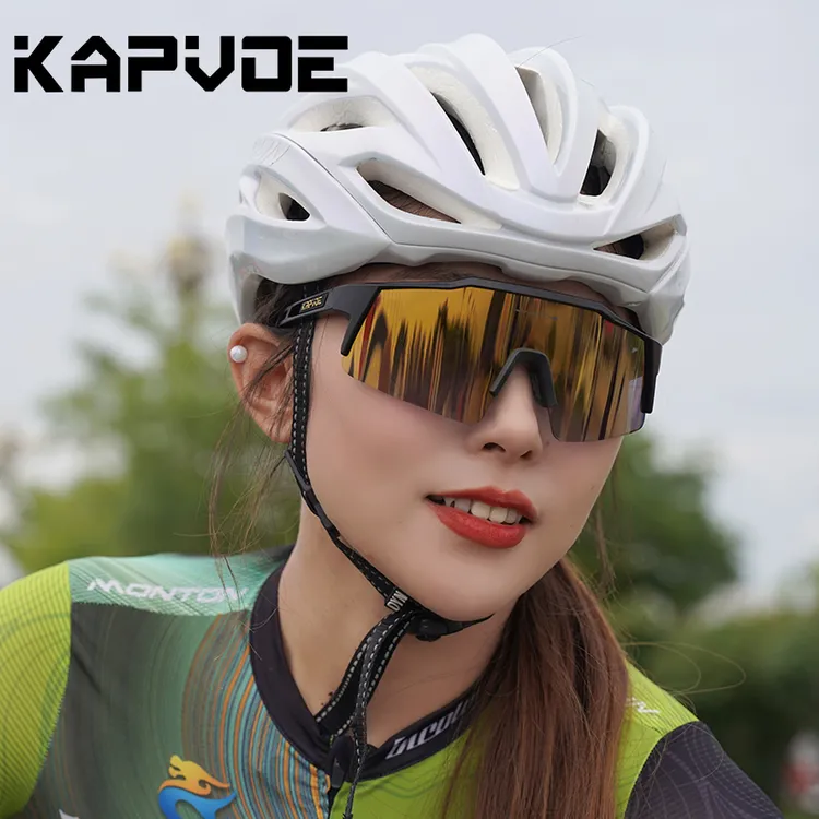 kapvoe卡普沃半框变色骑行眼镜自行车防风护目镜户外运动跑步9023