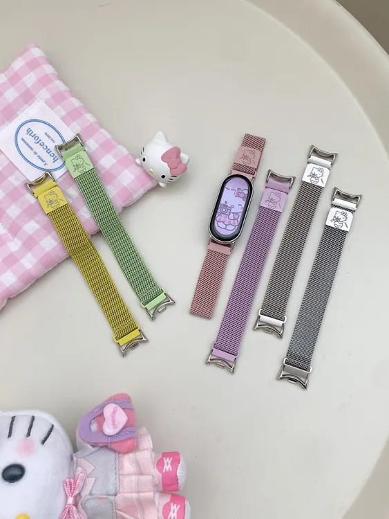 适用iwatch细款kitty相机米兰磁吸透气表带小米10华为vivogt2表带