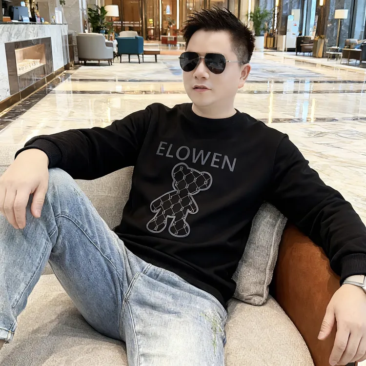 长袖卫衣男士印花韩版男装秋冬时尚百搭潮流修身圆领打底衫8286