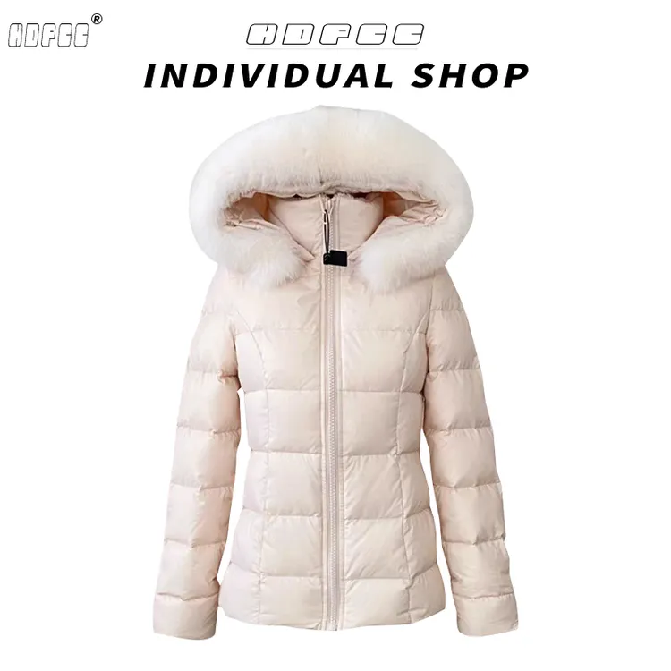 韩系温柔风少女感收腰棉服女装冬季新款毛领连帽修身显瘦棉衣外套