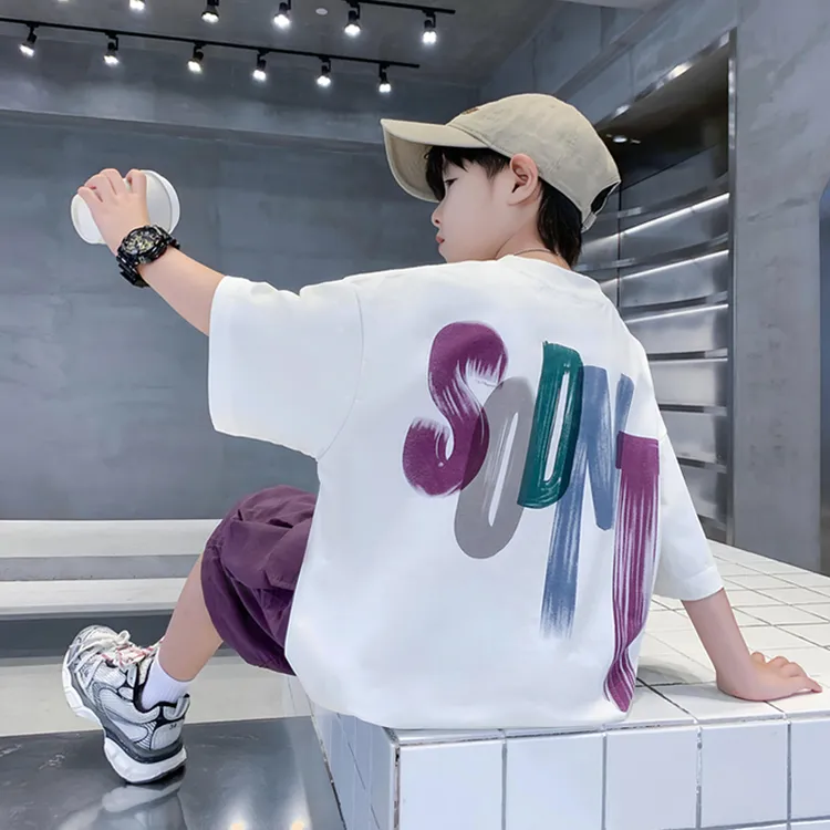 男童夏装套装儿童夏季短袖短裤两件套中大童休闲洋气潮流帅气衣服