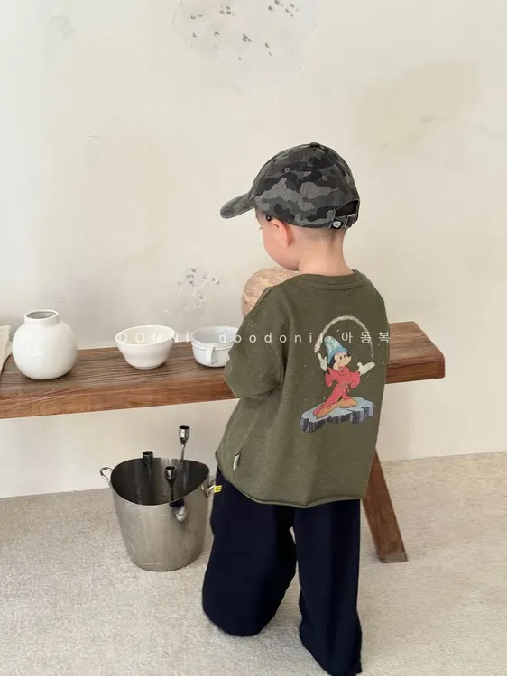 Doodonii 豆泥 2025韩版秋季新款儿童长袖T恤男女童百搭上衣内搭
