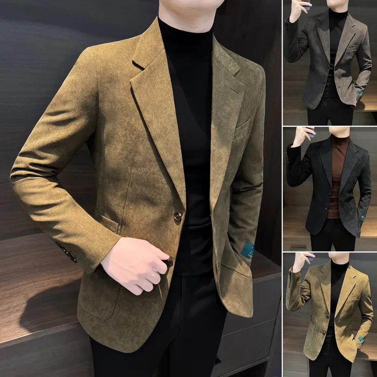 男士西服外套爆款2025新款秋冬款痞帅高级感正装男款休闲单件西装