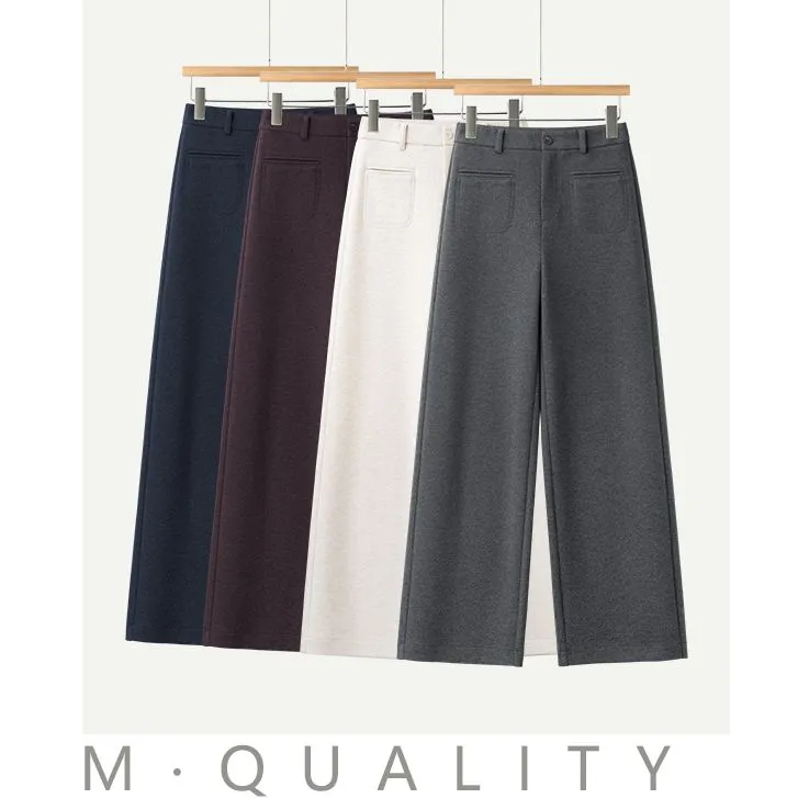 【韩氏伊人】冬季新款垂感高腰直筒裤老钱风立体裁剪宽松百搭256065