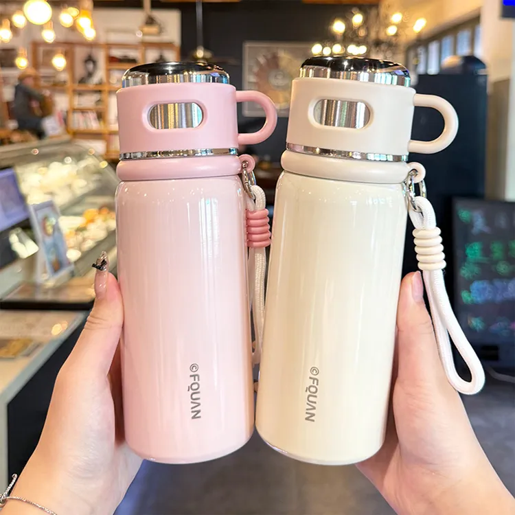 简约保温杯女2025新款大容量316不锈钢水杯学生儿童上学专用杯子