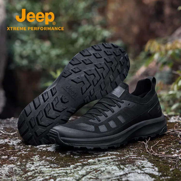 JEEP/吉普夏季透气男鞋户外运动徒步网面懒人一脚蹬中年爸爸鞋