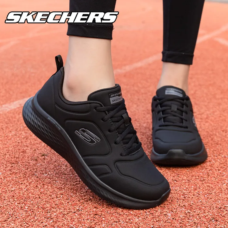 SKECHERS/斯凯奇女鞋秋季跑步鞋运动鞋皮面鞋防水百搭防滑休闲鞋