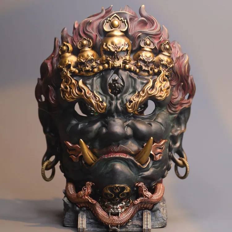 吊坠925银 【大黑天底座】国风佛教吊坠摆件香炉白泽手作原创