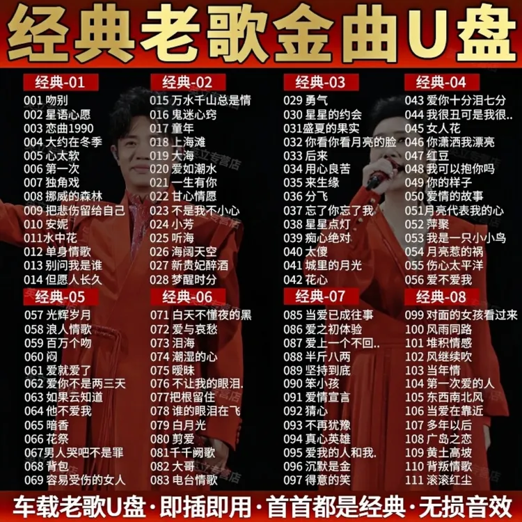 汽车载u盘环绕声道无损高音质柏林之声抖音精选热门粤语国语歌曲