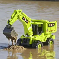 合金挖机二合一工程车转向惯性运输车翻斗车挖斗合金塑胶车厢袋装