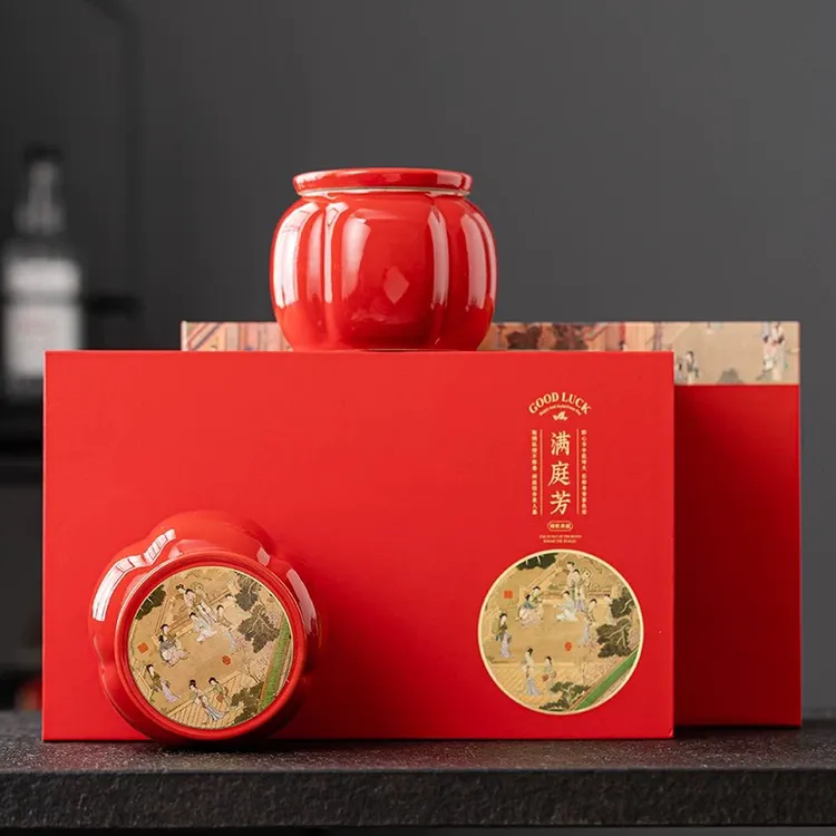 茶叶包装盒茶叶罐礼盒空盒春茶陶瓷密封罐定制防潮客厅背景墙挂画