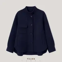 FAUES 云迩拾闲 日本织澳洲羊羔毛呢轻盈保暖舒适立领大衣外套