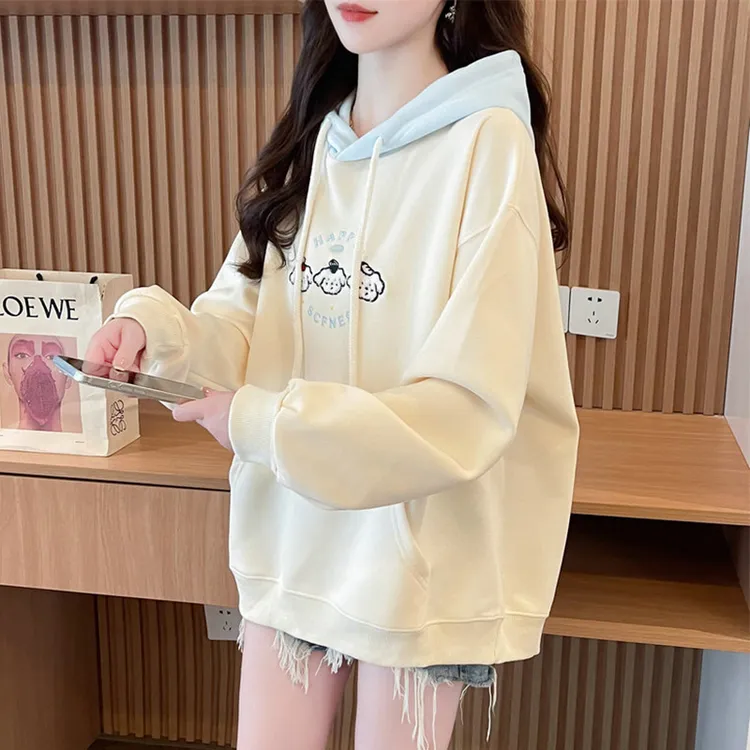 早秋装连帽卫衣女2025新款春秋季韩版宽松薄款初秋百搭初中生外套