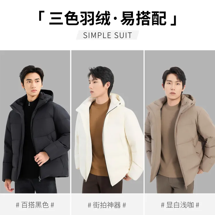 Lilanz/利郎羽绒服中长款风衣 (B5DRF214)一款3色25年冬季款正品