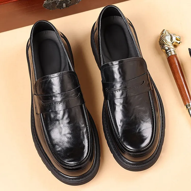 2025秋季新款男士商务正装高端厚底防滑透气轻便舒适休闲皮鞋男款