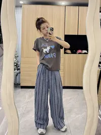 【公园小猫】夏季ins宽松纯棉印花短袖t恤女2025新款女卡通百搭休闲