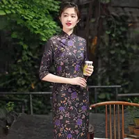 端庄优雅妈妈旗袍秋季2025年新款复古中国风提花日常改良268027