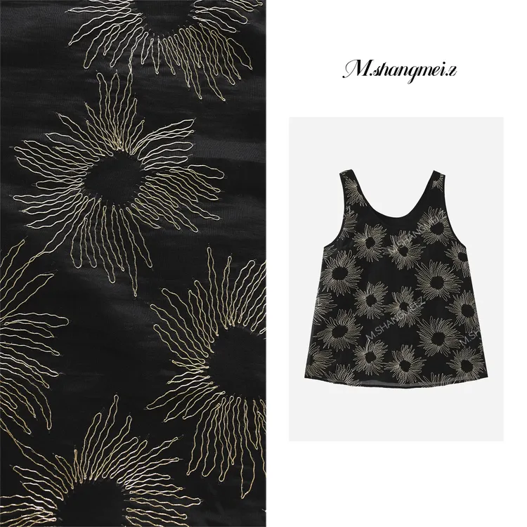 M.SHANGMEI.Z/沐熙【花蕊】美大哥刺绣耐磨精致高级印花背心X072776