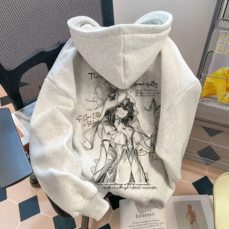 【鸣潮周边】守岸人印花连帽卫衣青少年加绒动漫游戏宽松联名秋冬