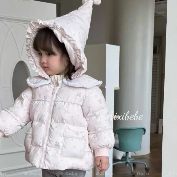 爱喜2025深秋冬新款婴童韩版洋气羽绒加厚外套可爱碎花公主正品