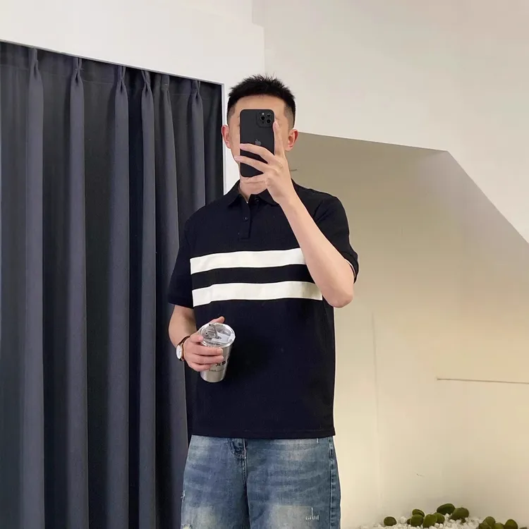 百搭男polo衫新款上衣潮潮流条纹潮牌高级感短袖夏季男装韩版短袖