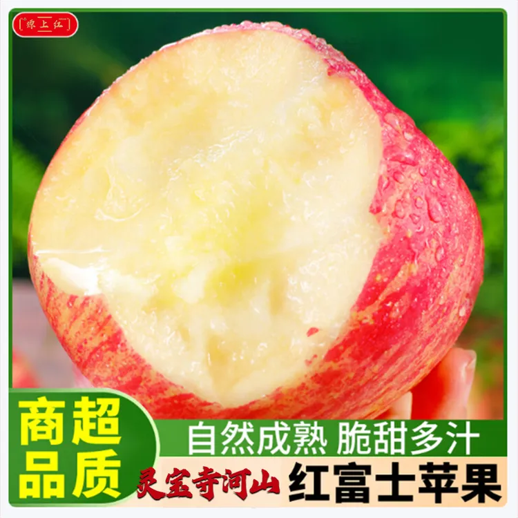 (海拔一千米以上精品装)灵宝寺河山红富士苹果新鲜脆甜多汁冰糖心