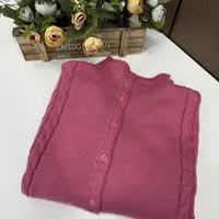 【奶芙麦穗杏花粉开衫】麻花纹针织开衫女长袖纽扣毛衣高级感上衣