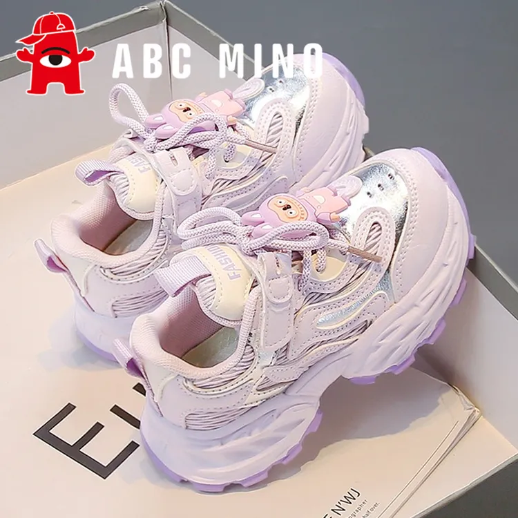 ABC MINO女童鞋运动鞋秋季儿童软底防滑老爹鞋女孩时尚超火拉布布