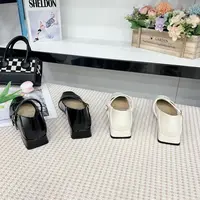 5502-1  新款法式气质百搭舒适粗跟方头单鞋