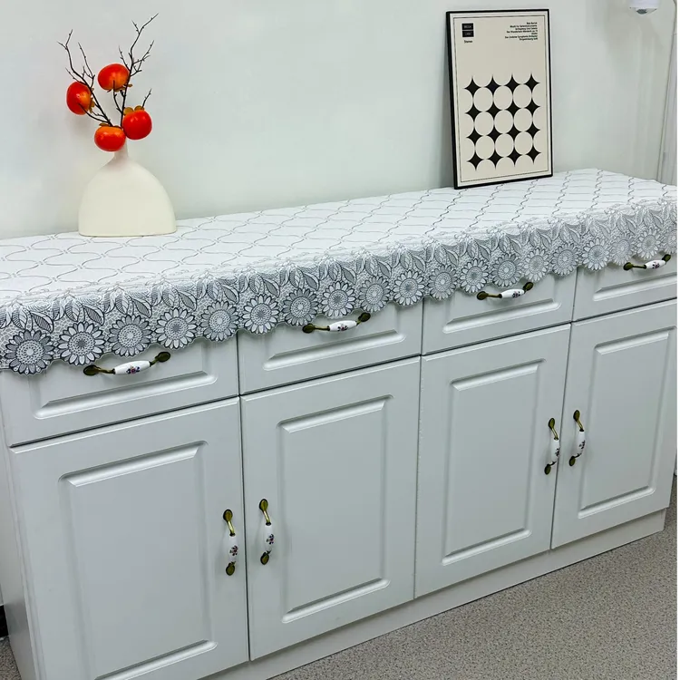 【加宽】电视柜桌布欧式风长条几鞋柜防水台布防油防烫桌垫免洗盖布