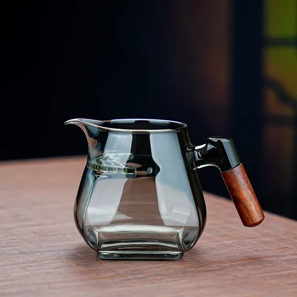 鑫凤祥公道杯玻璃带茶滤高端茶海加厚耐热木把功夫泡茶茶具分茶器