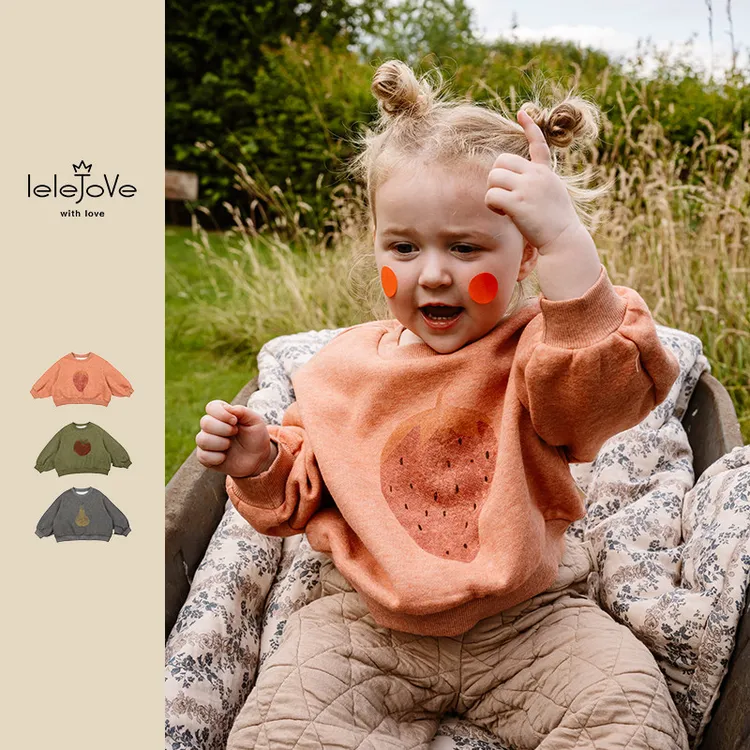 【lelejove】北欧风儿童秋冬抓绒卫衣宝宝宽松可爱卫衣4AT36713
