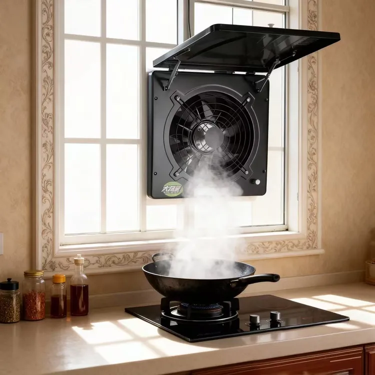 10寸带盖排气扇厨房强力静音抽油烟机窗式工业高速抽风机商品图