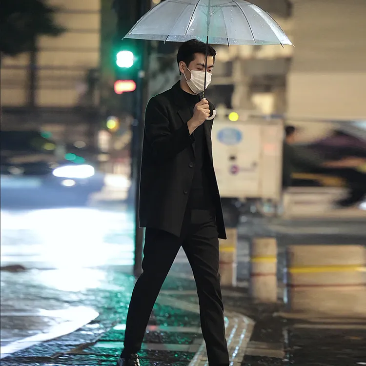 秋装男士中长款毛呢风衣外套潮流韩版单排扣帅气休闲呢子上衣男