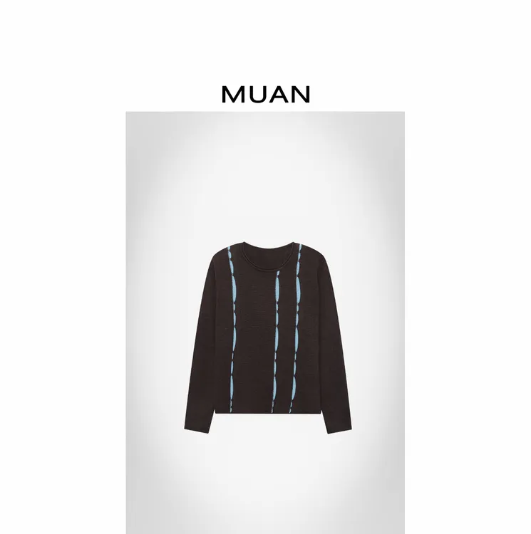 木岸MUAN：《奥地利针织衫》定制260克撞色中古针织衫上衣CQ-DG3-146
