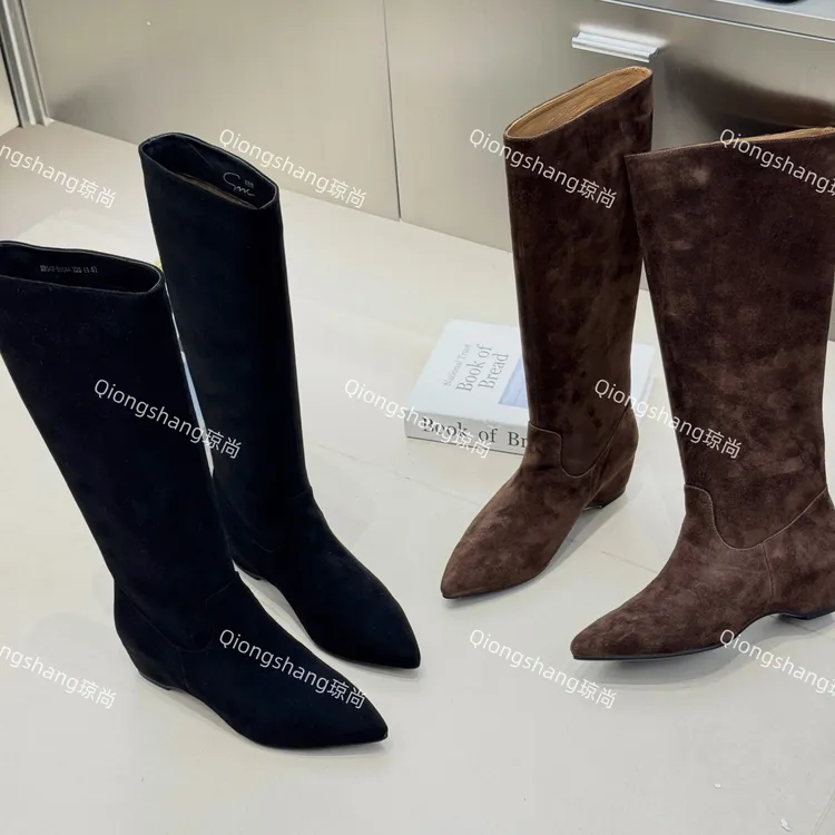 琼尚-绒面内增高长靴B6644