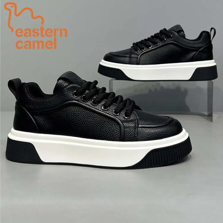 东方骆驼男鞋秋季新款男士时尚休闲潮鞋增高厚底百搭软底学生板鞋