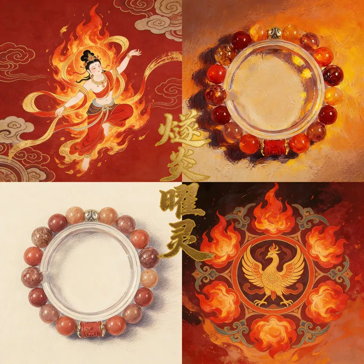 【翻斗奇物】7A燧炎曜灵-国风五行火属性天然石手串