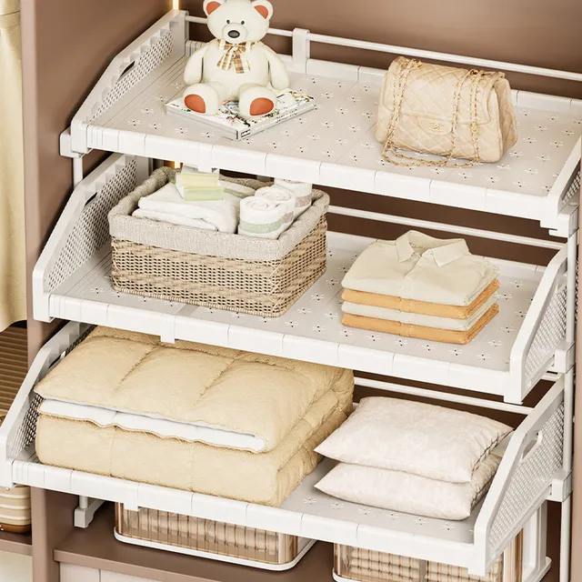 衣柜抽拉隔板可伸缩柜子分层架抽屉式置物架衣服裤子多层收纳神器