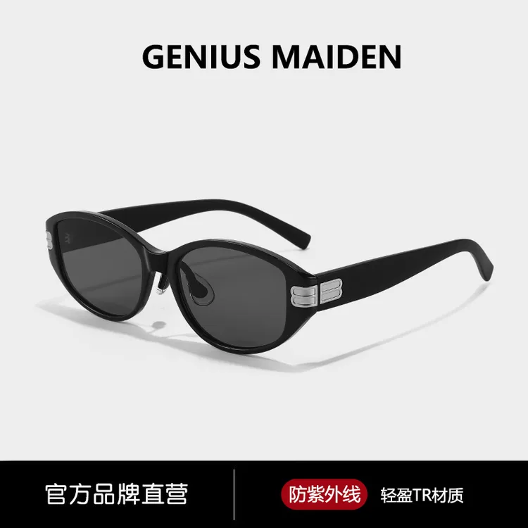 GENIUS MAIDEN时尚百搭小窄框猫眼偏光太阳眼镜男女通用防紫外线