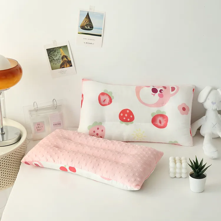 儿童卡通豆豆枕柔软亲肤舒适透气四季通用可机洗适用于安抚护颈