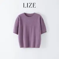 LIZE「柔光特效」高奢绵羊毛山羊绒.中袖拉毛拉绒毛衣L0123