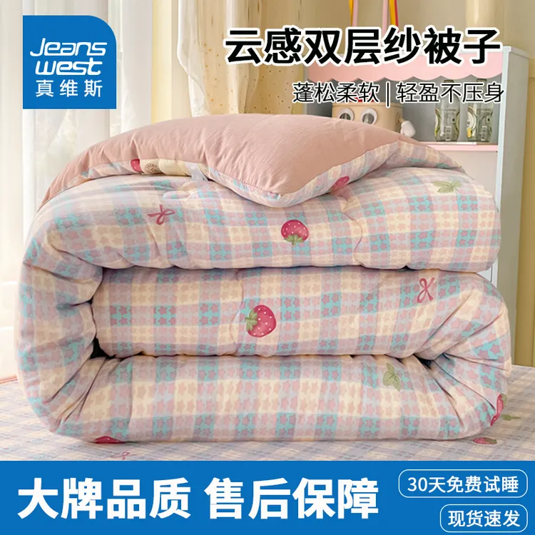 双层纱被子冬被学生宿舍单人被芯家用卧室加厚保暖春秋被2025新款