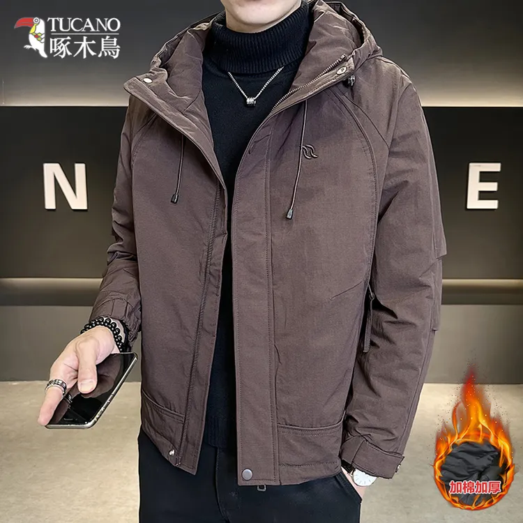 TUCANO/啄木鳥秋冬加棉加厚保暖连帽夹克男士冲锋衣工装外套1207