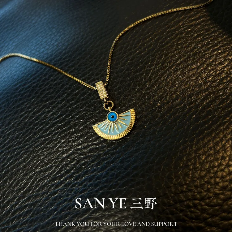 钛钢项链 【Sanye/三野】扇形荷鲁斯之眼个性时尚轻奢设计感锁骨链