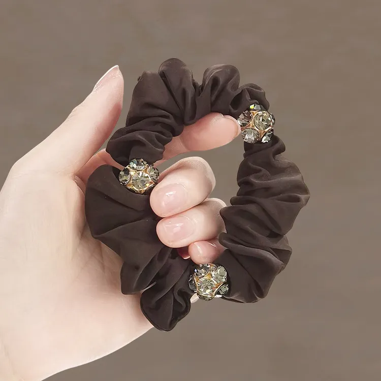 2025年新款高级感水钻绳扎马尾发绳气质盘发简约饰大肠发圈