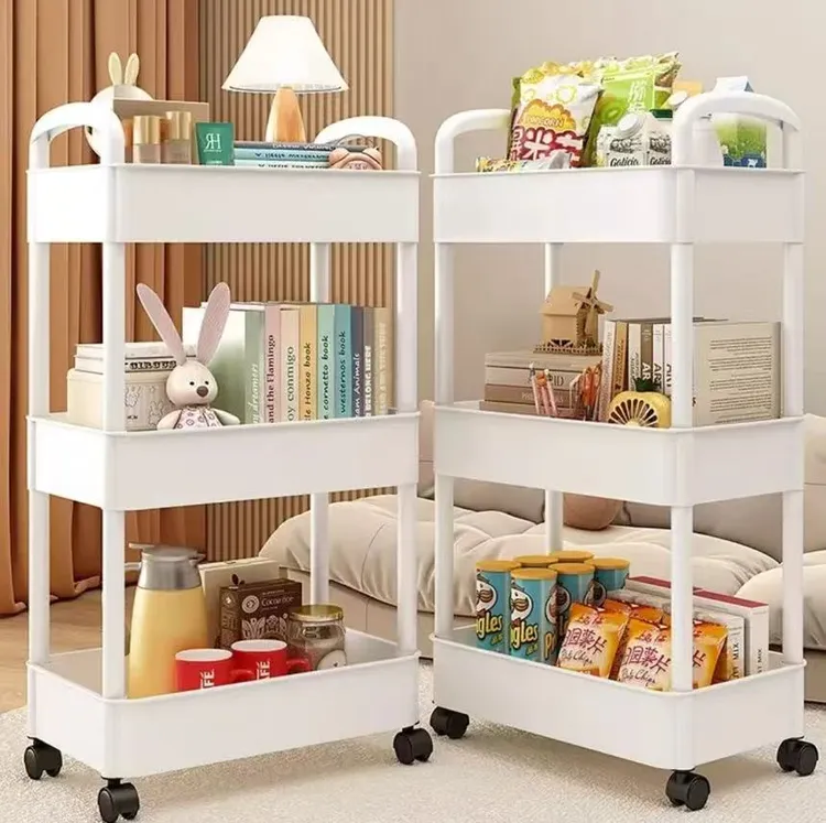 可移动滑轮小推车置物架家用零食玩具收纳架浴室储物架整理架落地