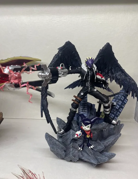 动漫手办雕像模型摆件玩具gk数码宝贝究极进化堕天地狱兽帅哥发光