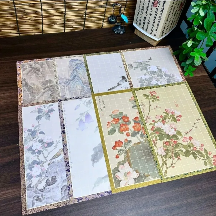 【四时笺绢布方格】2cm小楷毛笔书法日课绢布丝滑好写不洇墨